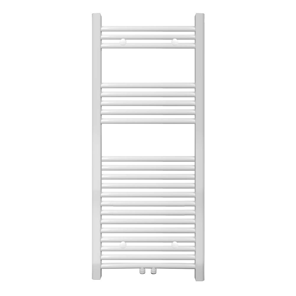 Radiateur de Salle de Bain Sèche-Serviette 1150x500mm Radiateur Tubulaire Vertical Chauffage à Eau Chaude Blanc