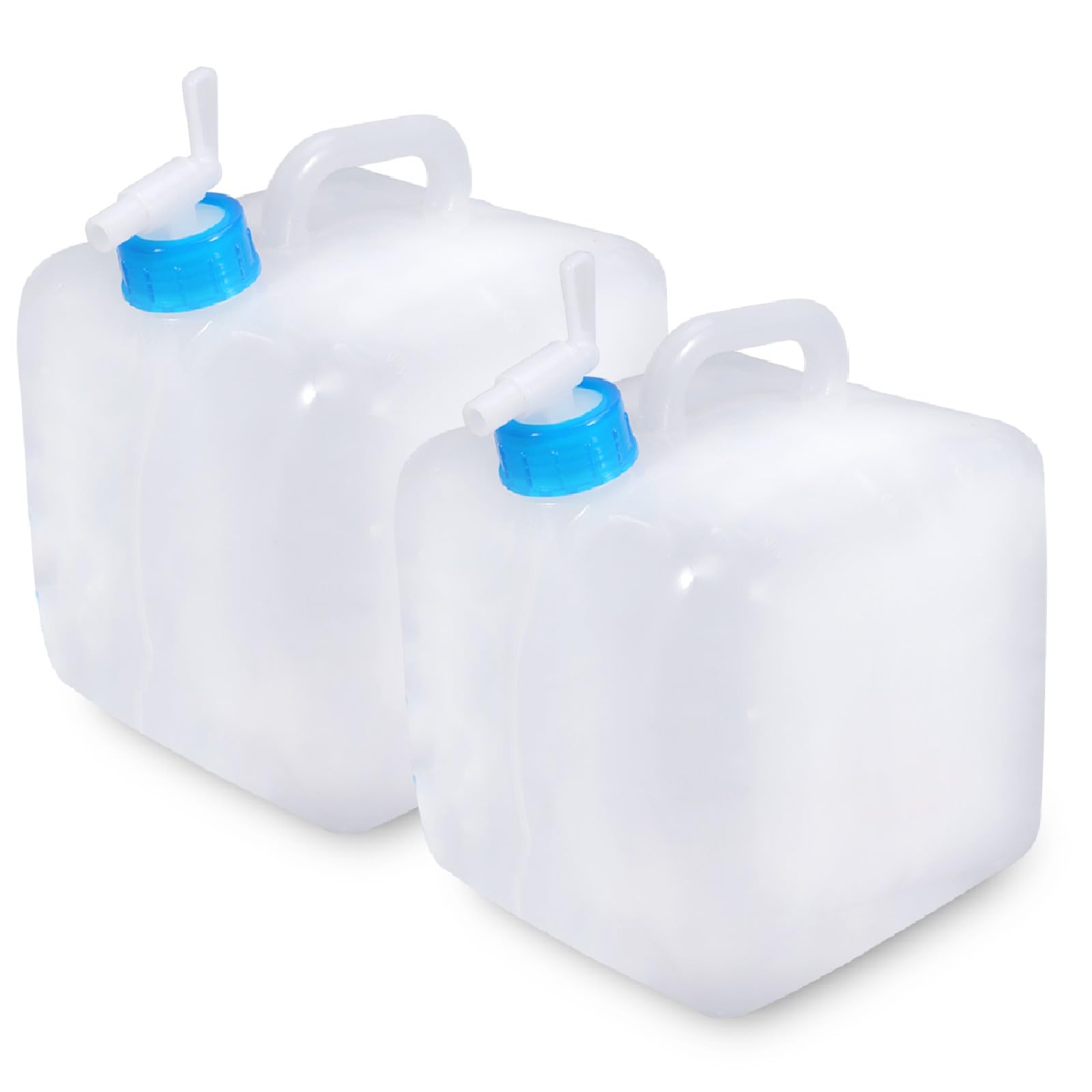 Winter Water Storage: 7 Steps to Keep Emergency Water Safe and Ready Two collapsible water containers with spigots prepared for winter water storage.