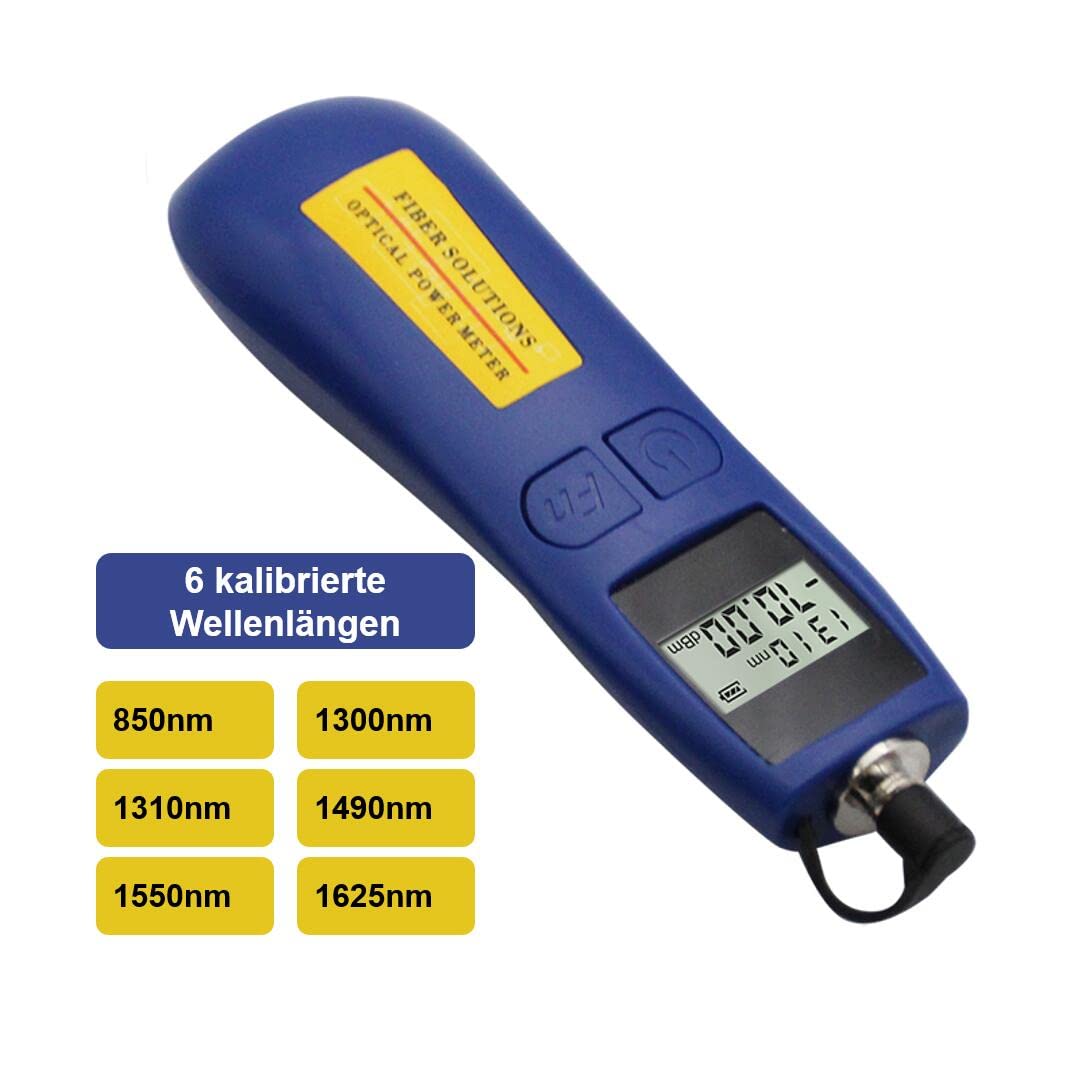 Optischer Leistungsmesser Mini Optical Power Meter -70~+10dBm 6 kalibrierte Wellenlängen Glasfaser hohe Präzision 68g