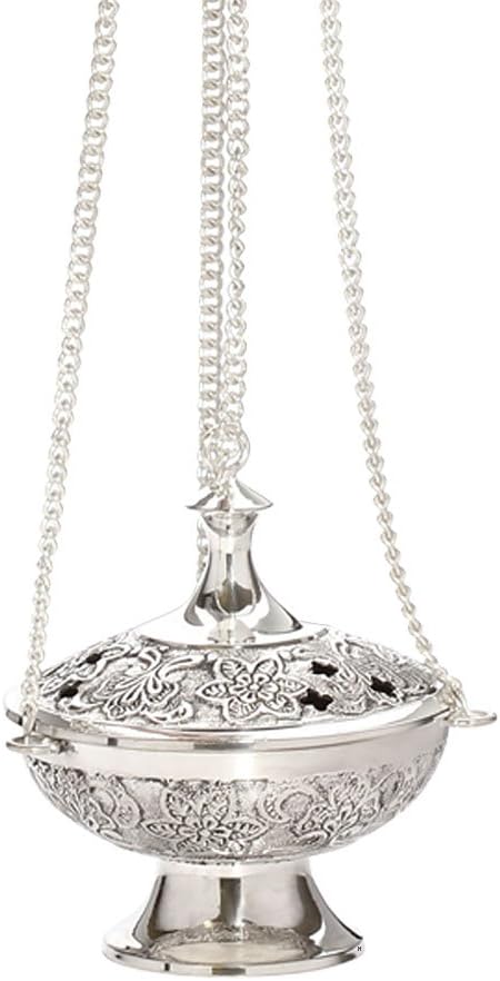 NKlaus Weihrauchschwenker Räuchergefäß Handarbeit versilbert Esoterik Deko antik 1536