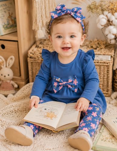 Image of Doresbebe Baby Girl Clothes Toddler Girl Outfits Infant Girl Summer Clothes for Girl Ruffle Shirt Pants+Cute Headband 3PCS