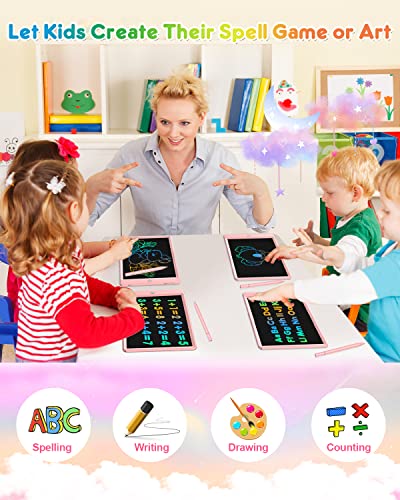 Flueston Toys For Girls Boys Lcd Kids Writing Tablet 10 Inch Drawing Pad, Colorful Screen Doodle Learning Board For Preschool Kids, Travel Gifts Girl Boy Toys For Age 3 4 5 5+ 6-8 8-10 Toddler #TOP3