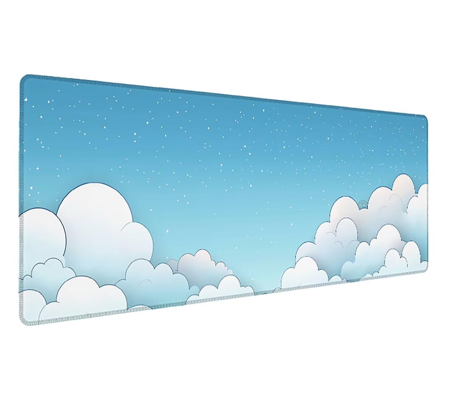 Podkładka pod mysz do gier XXL błękitne niebo, mata na biurko XXL - 1400 x 600 x 3 mm - pod ręką biurko, podkładka pod mysz dla graczy antypoślizgowa gumowa podkładka zszyte krawędzie, dla graczy