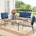 Easy-Going Patio Cushion Covers 22x20x4 Inch 4 Pack, Linen Look Outdoor Water Resistant Chair Seat Cushion Slipcover with Zipper for Outdoor Furniture, Covers Only! Beige