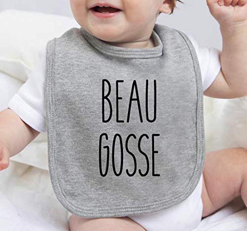 Bavoir Bebe Idee Cadeau Beau Gosse Blanc Ou Gris Chine Amazon Fr Produits Handmade
