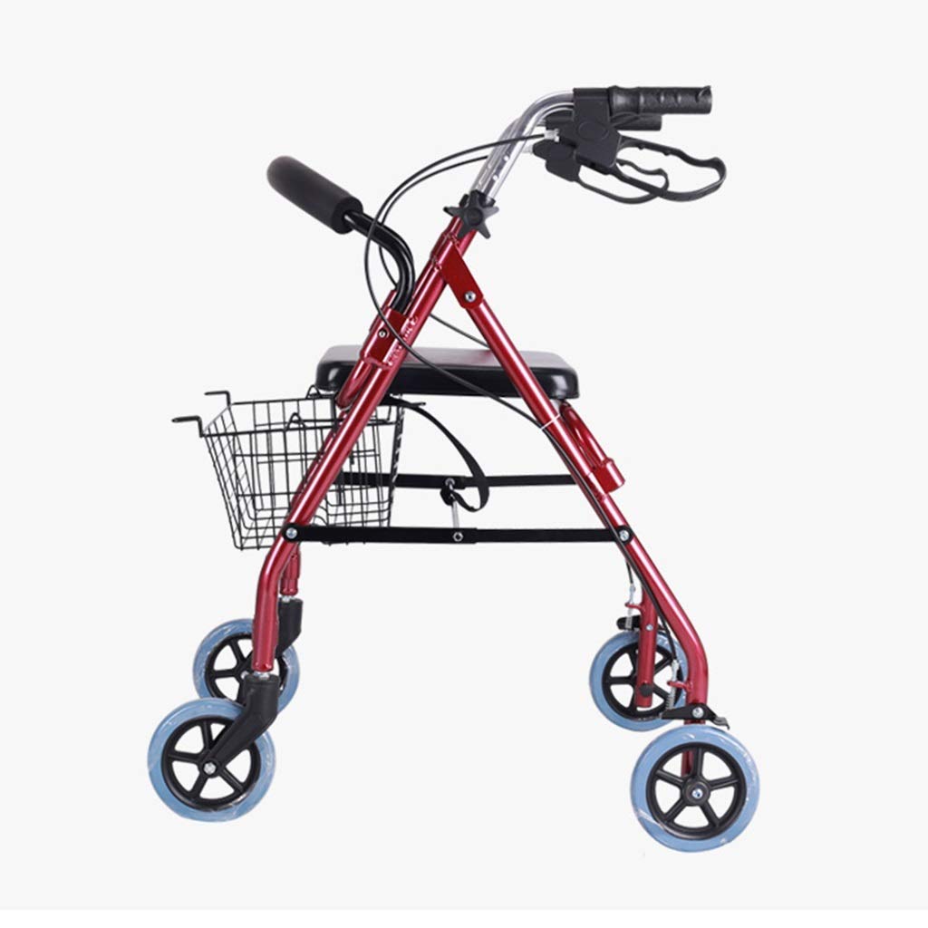 Deambulatori Deambulatore Andador Comodo Carrello Pieghevole per Anziani Walker in Lega di Alluminio Multi-Funzione Walker a Quattro Ruote Deambulatore Standard Walkers Comfortable Anniversary