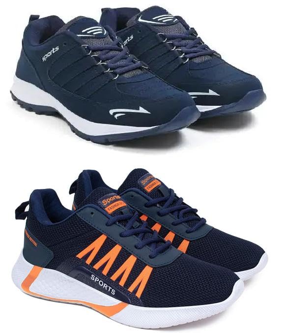 Men's Sports Running Shoes Stylish Design, Pack of 2 Multicolor-image-44
