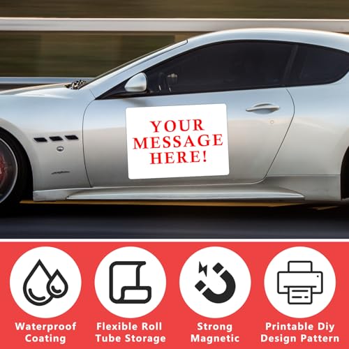 Image of 2 Pack Blank Car Magnets, 24 inch x 17 inch Car Door Magnets Signs, Rounded Corners Magnetic Vehicle Sign for Car to Advertise Business and Cover Company Logo, Prevent Car Scratches & Dents