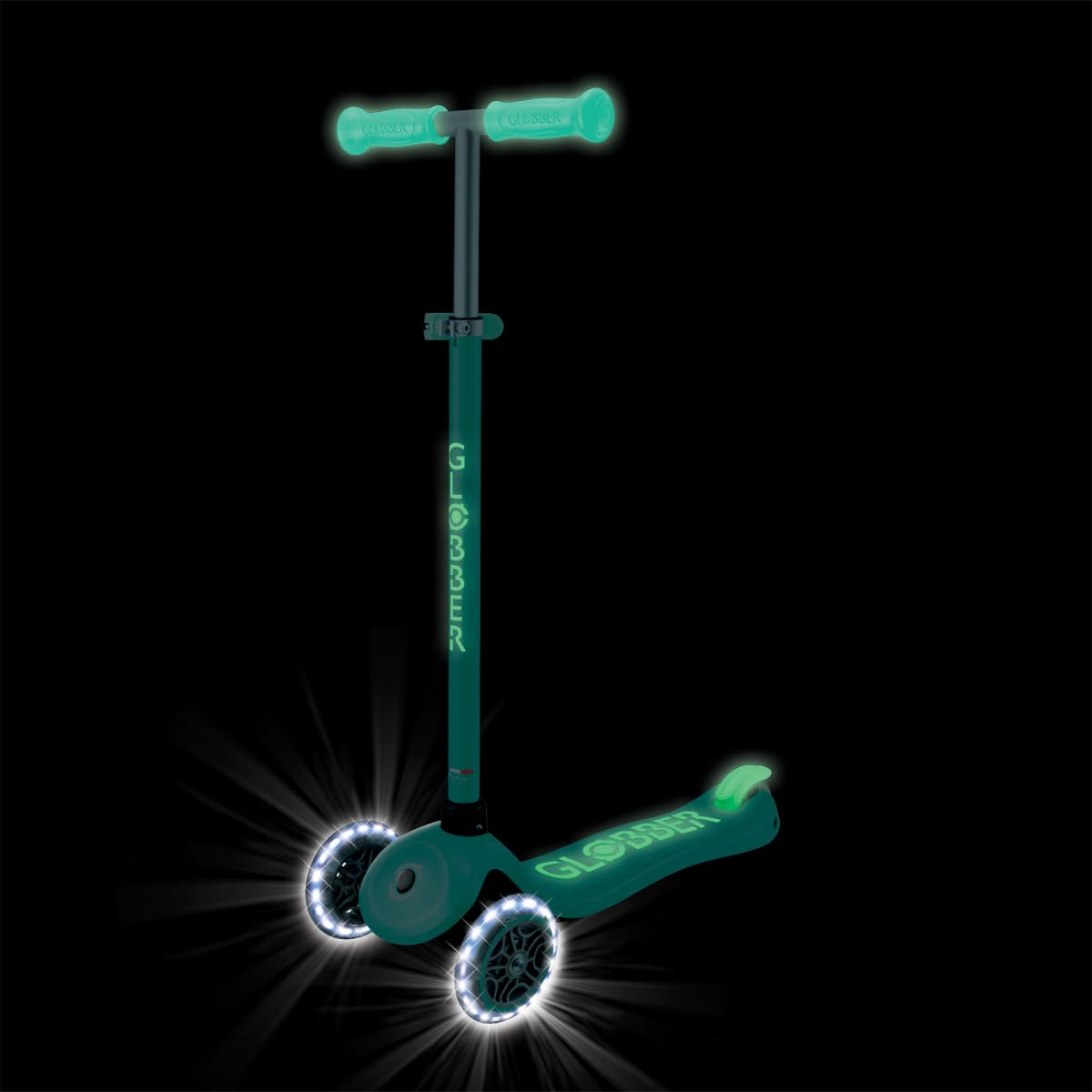 Globber - Primo Plus Glow Lights - świecąca i fluorescencyjna hulajnoga 3-kołowa, od 3 lat