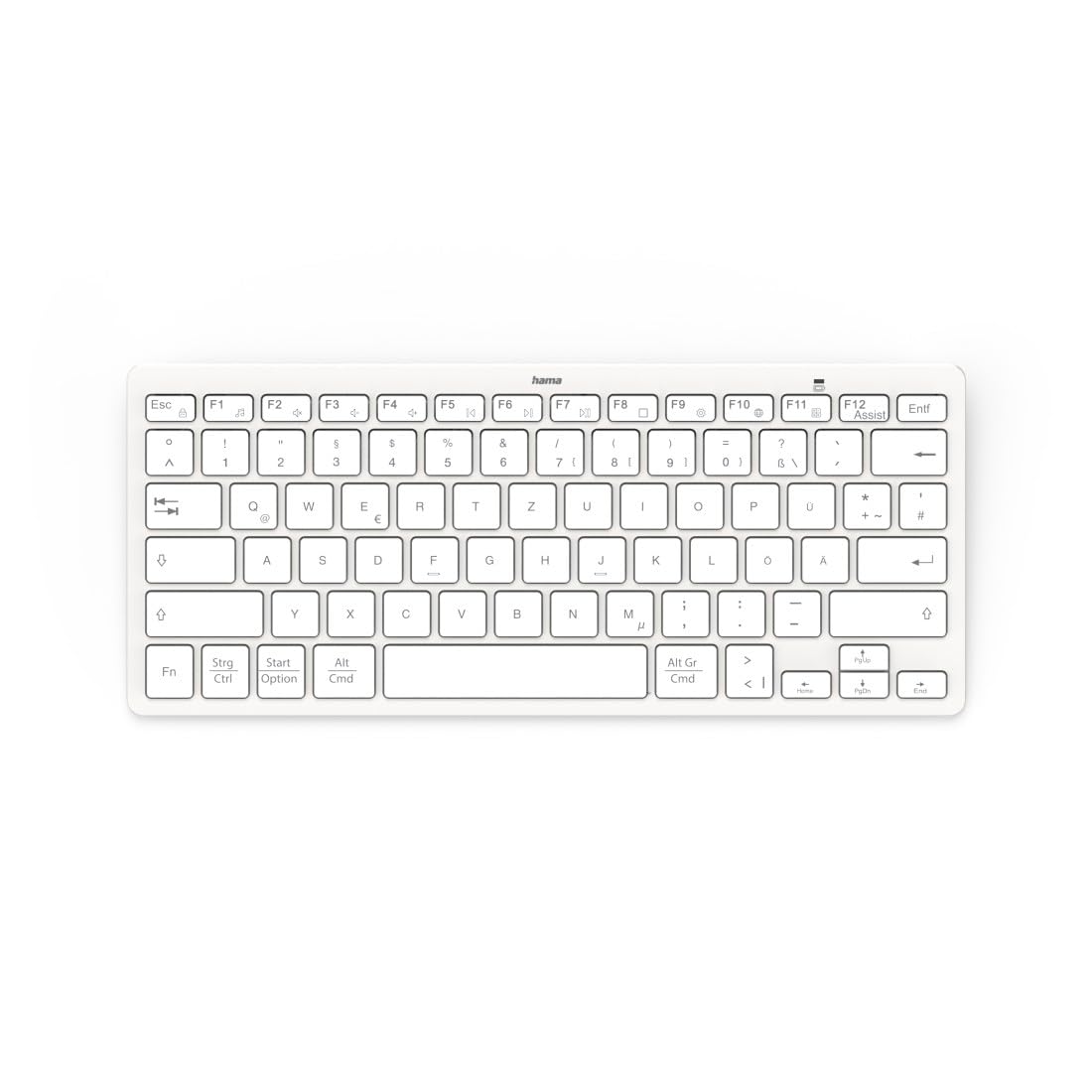 Hama Bluetooth Mini Tastatur Travel 400" für Tablets, kabellose Tastatur, QWERTZ DE Layout weiß