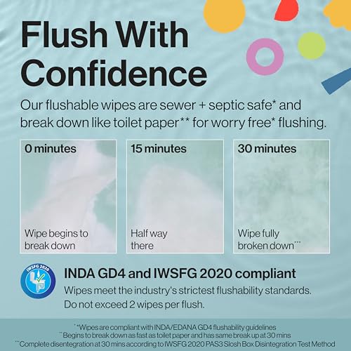 Image of The Honest Company Toddler Hypoallergenic Flushable Wipes, 126 Count (Pack of 3)