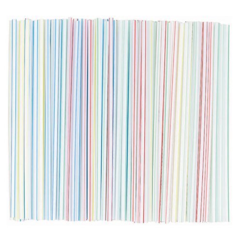 Summer Multicolor Plastic Stir Straws - 8.25