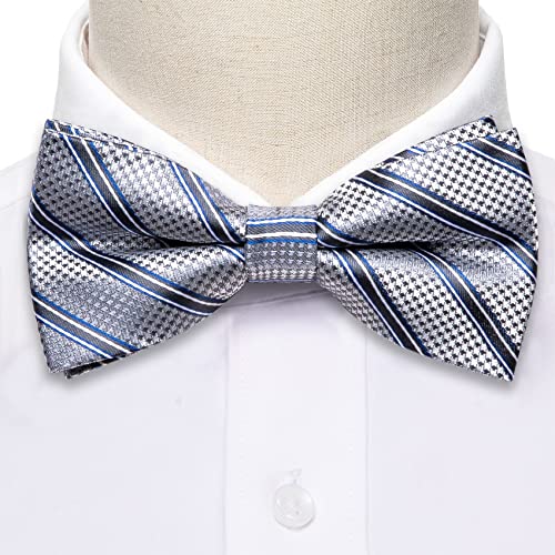 Image of YOHOWA Mens Bow Tie Set Paisley Coloful Pre-tied Bowties Adjustable with Handkerchief Cufflinks Wedding Prom Party
