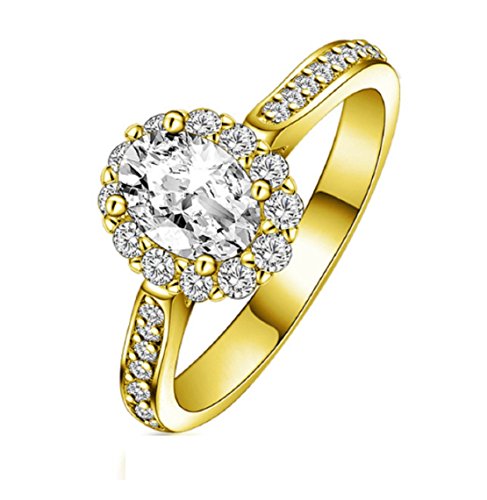 Bague de fiançailles Gowe en or jaune 10K, l'alternative diamant idéale