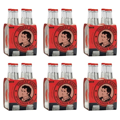 Thomas Henry Spicy Ginger Beer, Premium Cocktail Mixer For Moscow Mule, 6.8 Fl Oz (200 Ml) Bottles, 24 Pack, Made In Germany