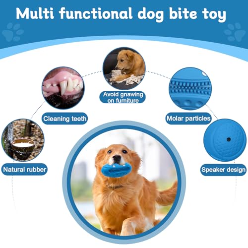 QGGTQG Hundespielzeug aus Naturkautschuk, Hundespielzeug Unzerstörbar, Interaktives Kauspielzeug Hund zur Zahnreinigung und Angstlinderung, Dog Toys für Kleine, Mittelgroße und Große Hunde