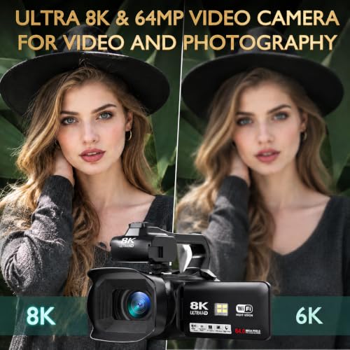 Image of Camcorder Video Camera Ultra 8K 64MP Vlogging Camera for YouTube