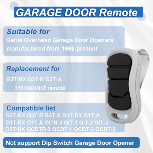 Image of for Genie Garage Door Opener Sensor and Remote, Compatible with All Genie /Overhead Garage Door Opener, for Model GSTB-R STB-BL G3T-R O3T-A O3T-BX
