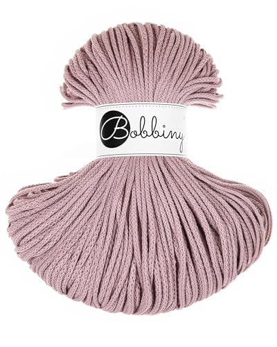 Bobbiny Cordon macramé tressé Junior 3 mm (mauve) 100 m