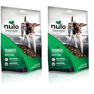 Nulo Freestyle Trainers Dog Treats: Grain Free Dog Training Treats – Healthy Low Calorie Treat Reward for Adult and Puppy Dogs – Gluten Free Dog Treat for Any Size or Breed – Duck Recipe – 4 oz Bag