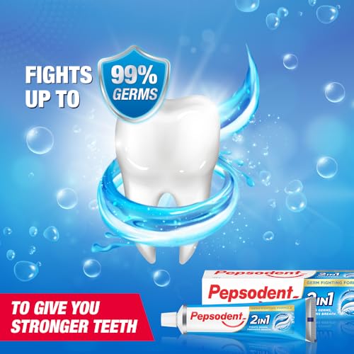 Image of Pepsodent 2-in-1 Toothpaste 80G ||First in India Paste + Gel formula || Helps prevent cavity + Freshens breath 450G (150G*3)