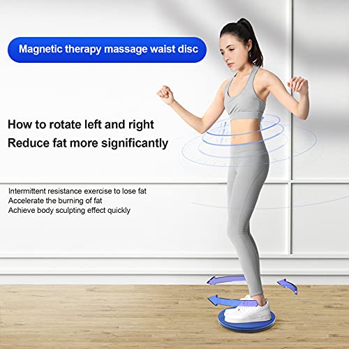 Huoutspor Body-Sculpting Ab Rotating Waist Twisting Disc with 8 Magnets Aerobic Exercise Fitness Equipment, Body Sculpting Waist Abdominal Muscle Exercise Balance Board (Blue)
