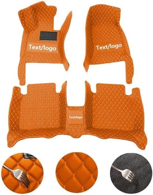 Custom Making Car Floor Mats Compatible with 99% Sedan SUV Sports Car Full Coverage Compatible with Men Women Pads Protection Non-Slip Leather Floor Liners Black (Black Blue)