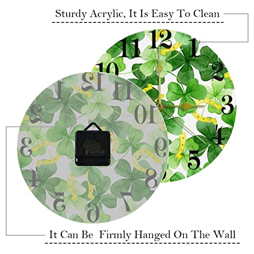 Horloge murale à quartz Saint Patrick silencieuse pour bien dormir
