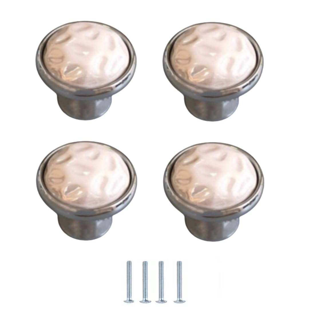 Lqzaxsrdr Pink Ceramic Cupboard Drawer Handle Knobs, Ceramic Door Knobs 4 Pcs 35Mm Multicolor Cabinet Drawer Handles(Pink)