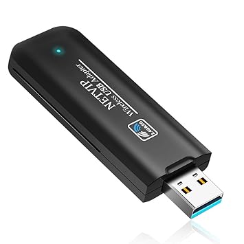 NETVIP ac1200 Wireless USB WiFi Adapter, Dual Band 5.8g/867mbps+2.4G/300mbps WiFi dongle complies with 802.11 ac/b/g/n for Desktop Laptop PC Supports Windows, Ubuntu Linux, Mac OS