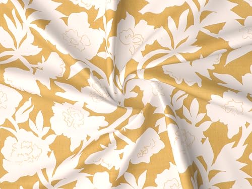 Image of Elastic Fitted Bedsheets with 2 King Size Pillow Covers | Double Bed with All Around Elastic, Size 72 x 78 x 8 Inches (Yellow Floral)