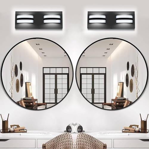 Image of Rotatable LED Bathroom Vanity Light 2-Light 11 inch Black Dimmable ETL