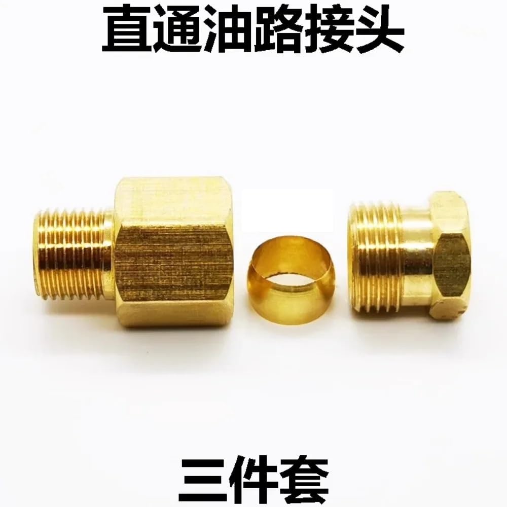 Prosty kątownik 1/8" 1/4" M4 M5 M6 M8 M10 Metric Male 4 6 8 mm kompresyjny olej rurowy mosiężny złączka rurowa (prosta, M10 x 1 mm TO 4 mm_5 sztuk) | []