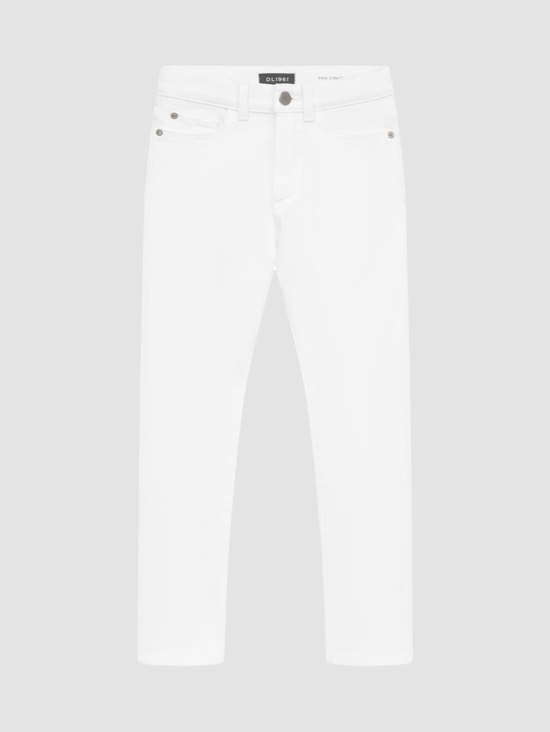 DL1961 Emie-Corte Recto de Talle Alto Pantalones, Leche, 14-18 para Niñas