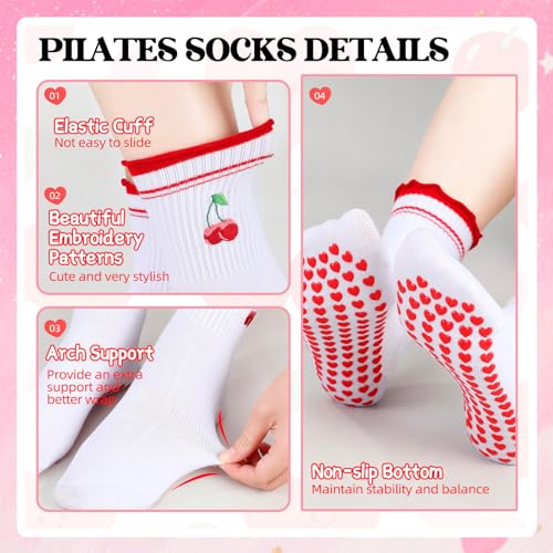 Image of Pilates Grip Yoga Socks for Women Cute Non Slip Socks