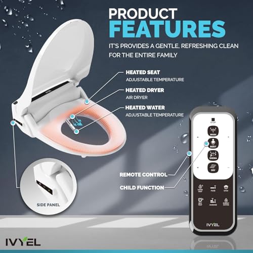 Image of AP-7 REM Electric Bidet Seat for Toilet, Elongated Smart Bidet with Remote, Unlimited Heated Water (Tankless), Stainless Steel Self-Cleaning Nozzle, Turbo Wash
