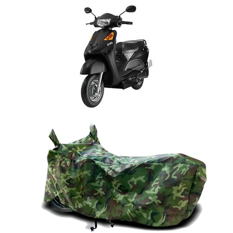 Image of DUFFEL-100% Heat Protection Two Wheeler Bike /Scooty Body Cover for YObykes YO EXL Water Resistance /UV-Rays /Birds Dropping /Scratchproof /Dust Proof /Waterproof[Green Jungle Print]