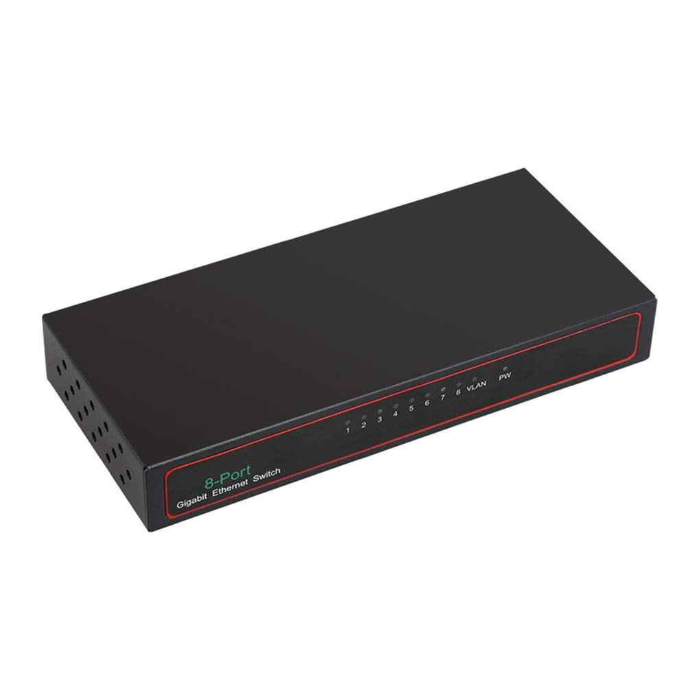 8-portowy przełącznik Ethernet Gigabit Desktop, przełącznik Gigabit z niezarządzanego metalu Monitoruj rozgałęźnik sieci Anti-Burn i Anti-Loop.