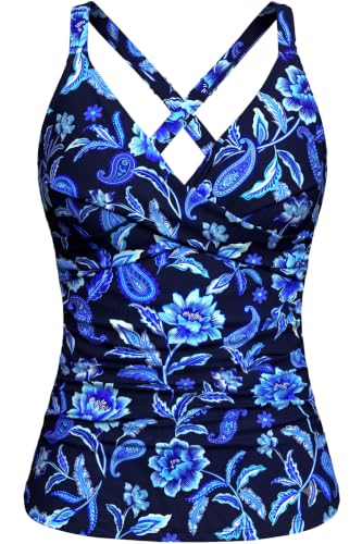 Image of Women Underwire Tankini Top Only Tummy Control Bathing Suit Swim Top 2026