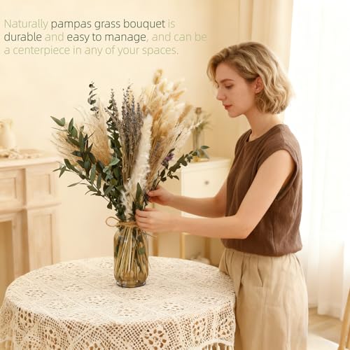 Ramo Natural de Hierba Pampas Verde Seco para Decoración miniatura 5