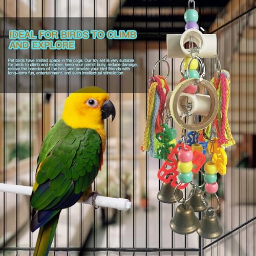 Parrot Toys, Bird Toys, Hanging Interactive chew Toys, Suitable for Small and Medium-Sized Parrots Such as African Grays, Cockatoos, Cokatoos, Amazon Parrots - Image 2