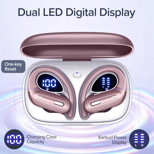 Active Noise Cancelling Ear Buds Wireless Earbuds 90 Hrs Playtime Bluetooth Headphones with Hi-Res Stereo Deep Bass Power Display Earphones with Earhooks Waterproof ANC/Transparency for Sports/Gym - image 4
