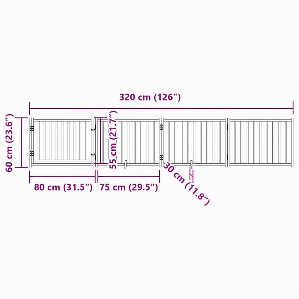 vidaXL Barrière pour Chiens avec Porte 4 Panneaux Bois de Sapin Massif, barrière de sécurité pour Animaux de Compagnie, barrière pour Chien pour escaliers, barrière pour Chiots pour escaliers