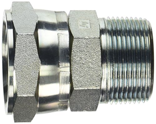 Image of Brennan Industries 6505-20-20 Steel Straight Tube Fitting, 1-1 /4 inch-11-1 /2 NPTF x 1-5 /8 inch-12 SAE Thread, 1-1 /4 inch Male NPTF x 1-1 /4 inch Female JIC Swivel