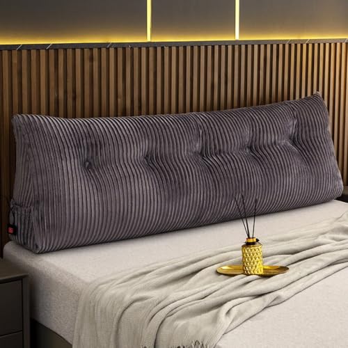 Almohada triangular grande 100cm ajustable gris miniatura 3
