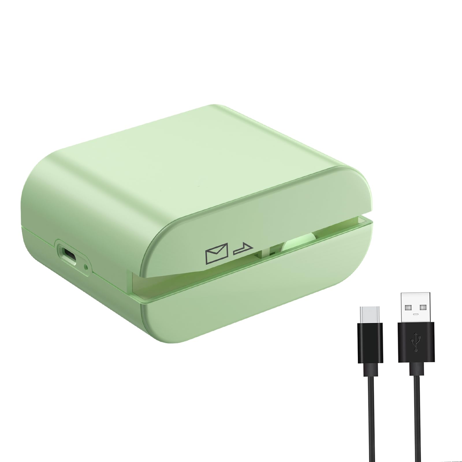 Abrecartas eléctrico recargable, cortadora automática de sobres, abridor de correo eléctrico para manejo universal de correo (verde saga)