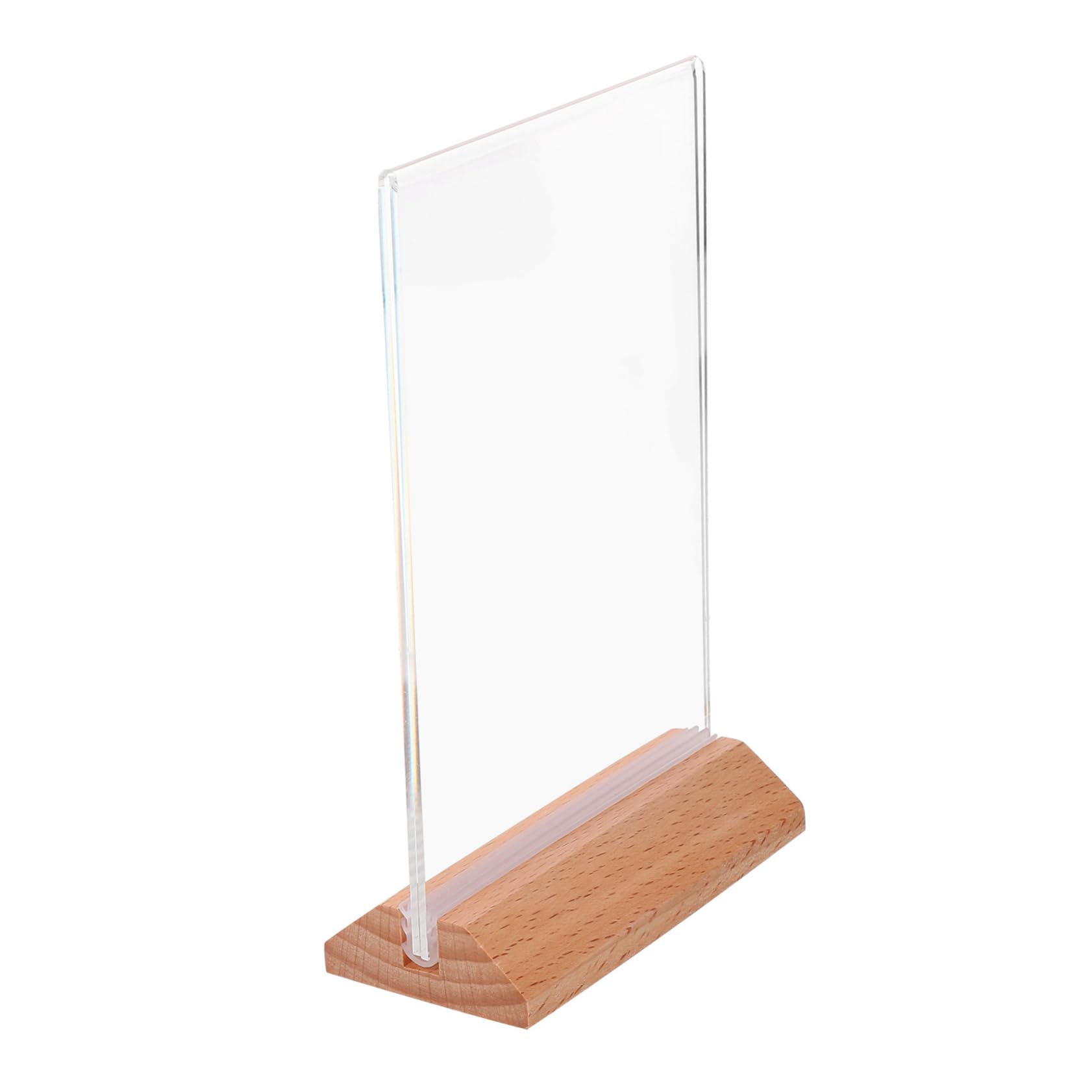 MAGICLULU 6stücke Acryl-displayständer Transparent mit Holzsockel für Schilder Poster Präsentationen Tisch-aufsteller Leicht zu Transportieren