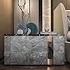 TOTIO 12x78inches Grey Marble Texture Self Adhesive Wallpaper Roll Gray Vinyl Wrap 3D Concrete Granite Effect Countertop Contact Paper Matte Thicken Waterproof Furniture Sticker DIY Wall Sticker #3