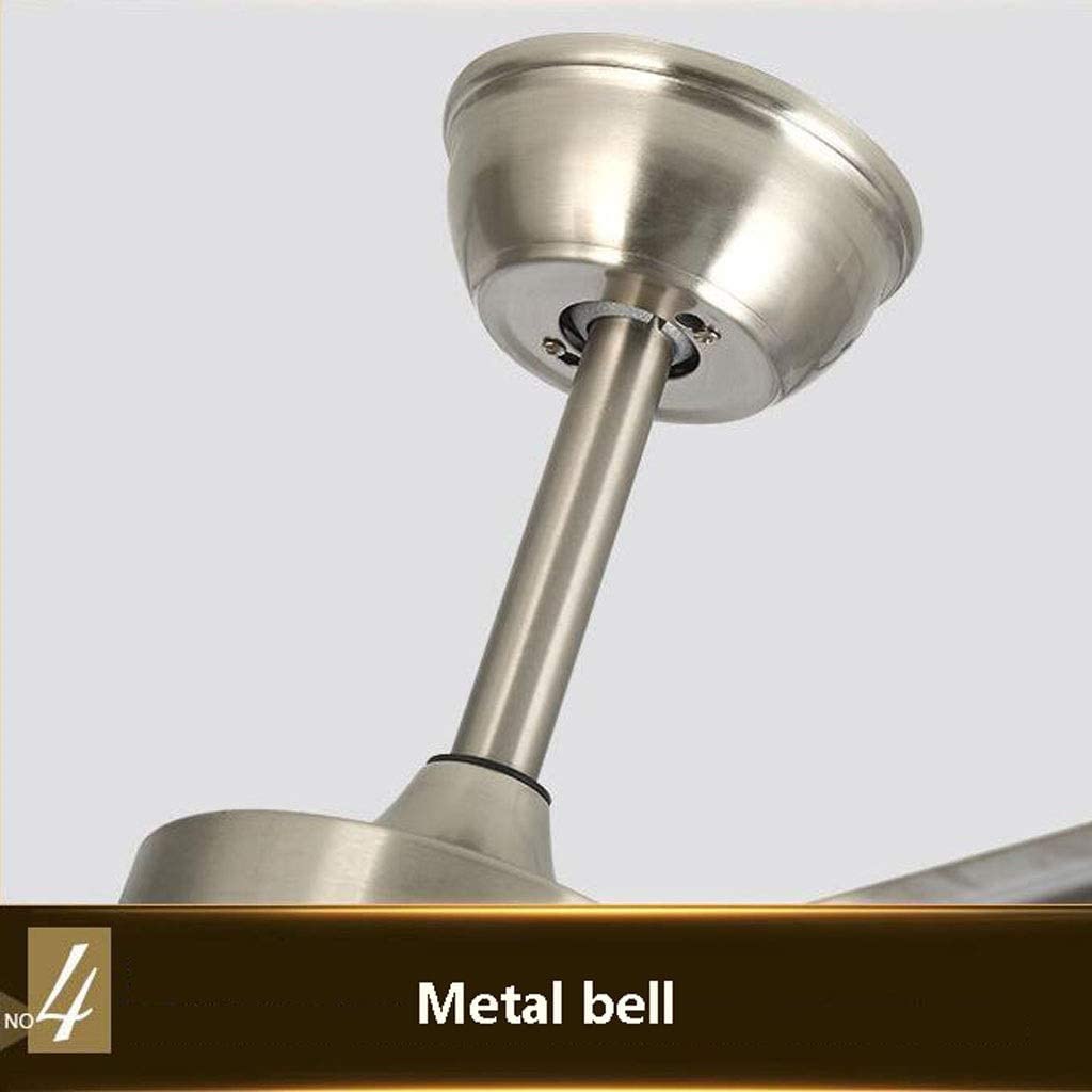 Wentylator Sufitowy z Oświetleniem Metal Brushed Chrome Nowoczesna Konstrukcja Śmigła Wentylator Sufitowy Z 5 Srebrnymi Ostrzami I Poręcznym Pilotem Lampa Sufitowa