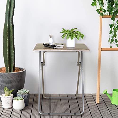 Image of Garden 4 you TV Tray Table TV Dinner Tray with Sturdy MDF Set of 2,Eating Trays for Living Room with No Assembly Required,Small Folding Side Table 15 x 18.9 x 26in (3D,2PCS)